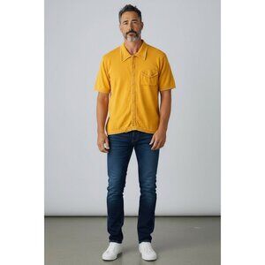 Vintage-Style/Retro Men's Resort Button-Up Knit Shirt w/ Pocket